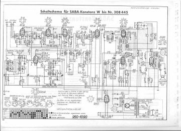 SABA Konstanz W ;after Ser No 308445 schematic circuit diagram